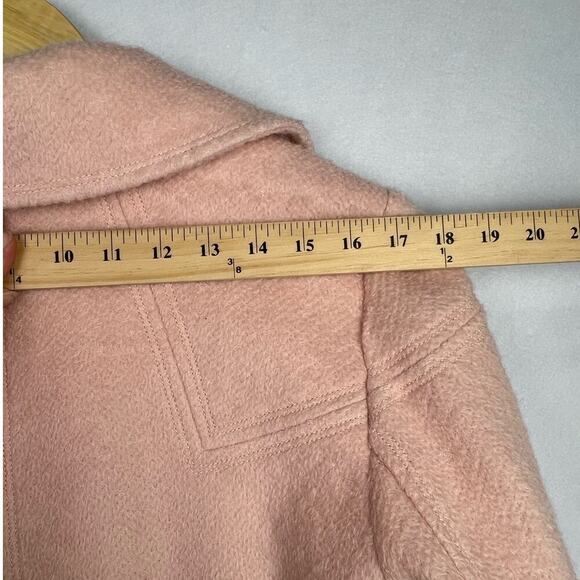 Jessica Simpson Zippered Boucle Wool Blend Blush Lined Flared Hem Coat Large - Picture 14 of 15